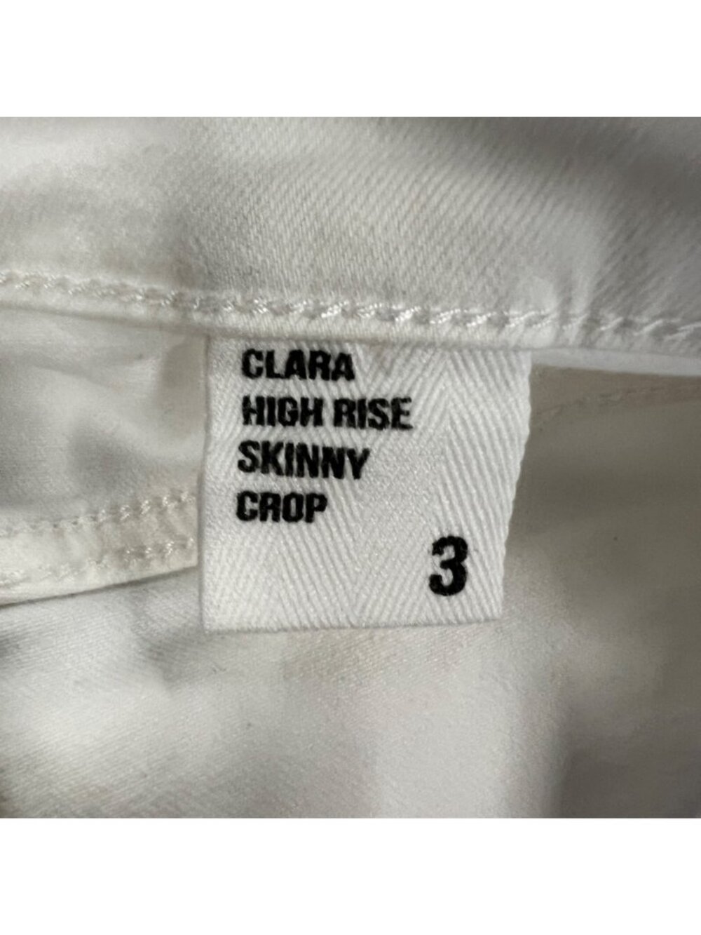 Eunina Womens Clara Skinny Crop Jeans White Frayed Cuff Size 3 New - Picture 8 of 9